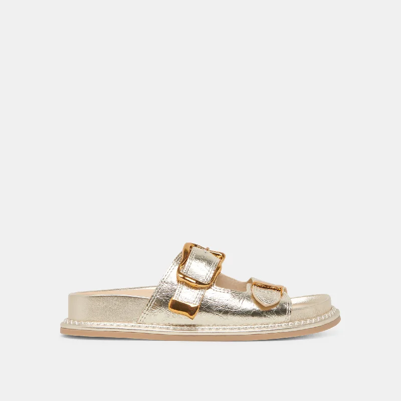 SEVANA SANDALS LIGHT GOLD DISTRESSED LEATHER