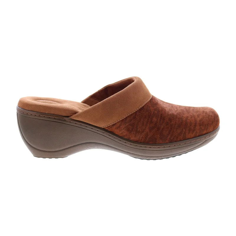 Softwalk Murietta S6015-954 Womens Brown Narrow Suede Clog Flats Shoes