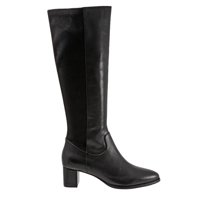 Trotters Kirby Wide Calf T2067-001 Womens Black Extra Wide Knee High Boots